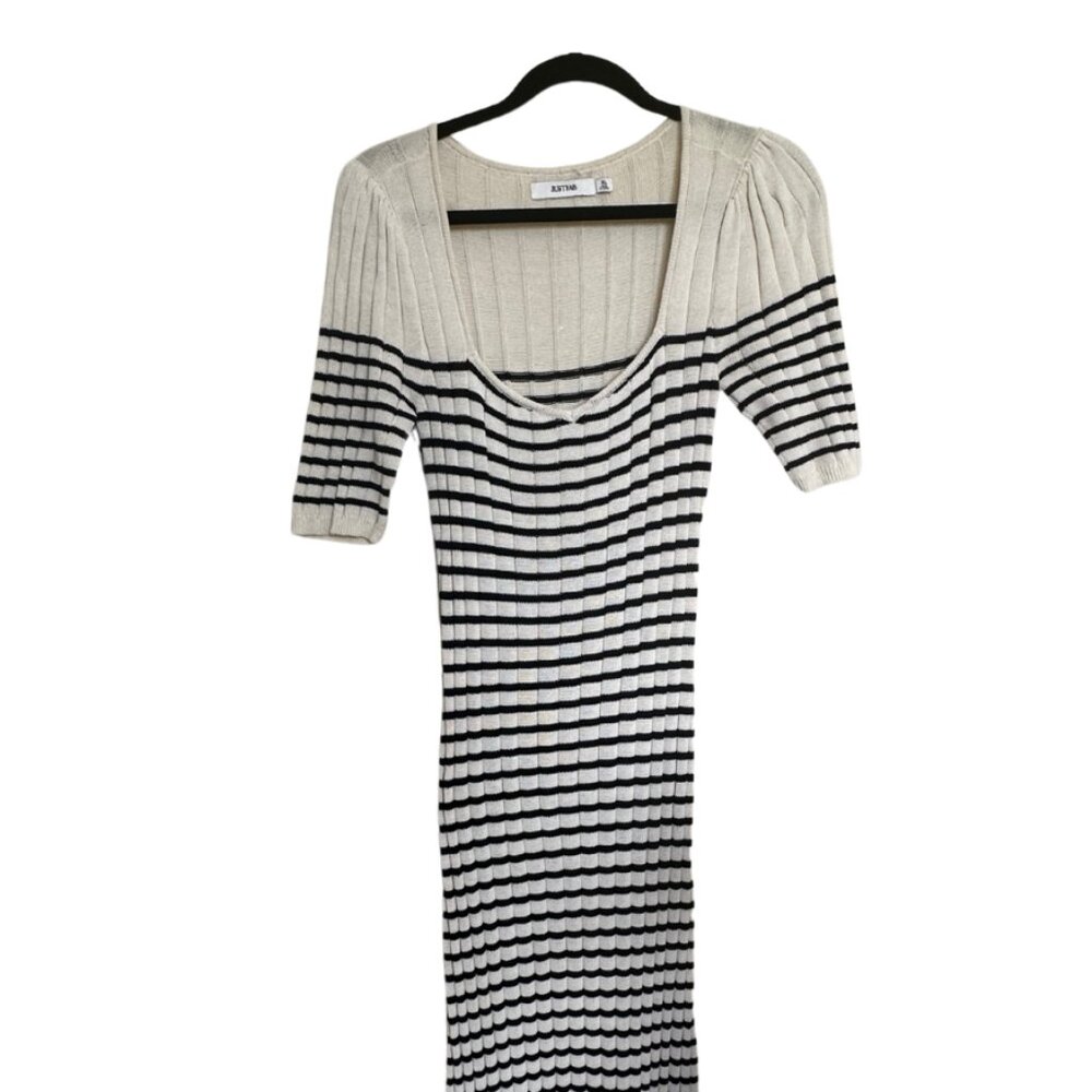 Striped Cream Sweater Dress